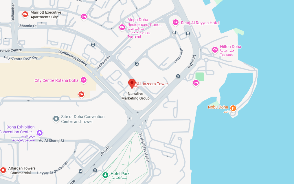 Map showing the Qatar office